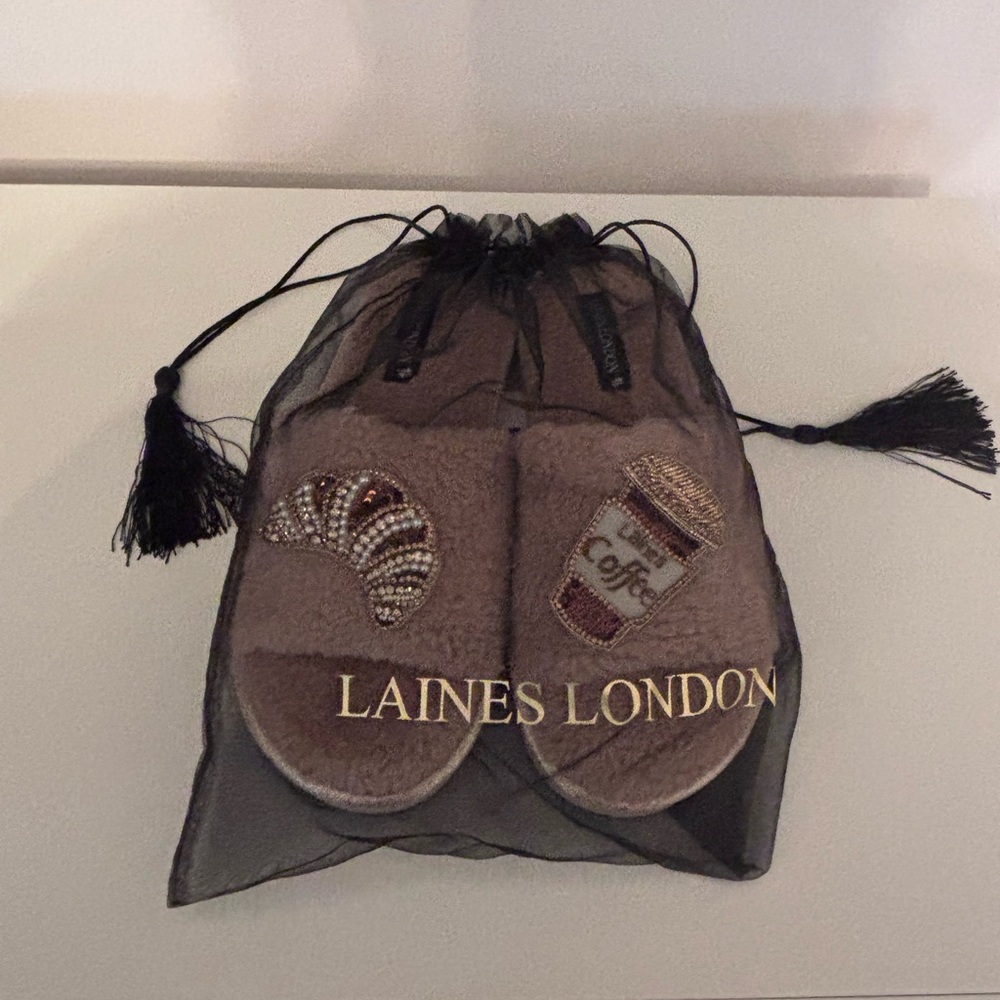 Brown Slippers with Embellishments